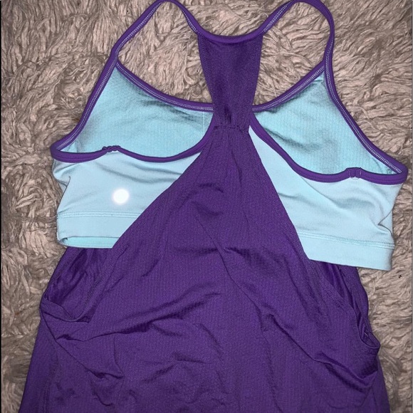 Lulu Lemon Purple Tank w blue built in bra! - Picture 3 of 3